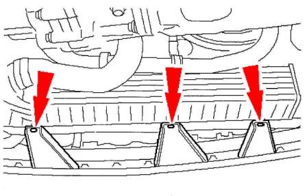 the scheme of mounting front bumper Ford Galaxy (2000-2006)